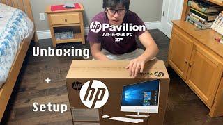 HP PAVILION 27” ALL-IN-ONE PC UNBOXING + SETUP!