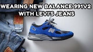 Wearing New Balance 991v2 With Levi's Jeans