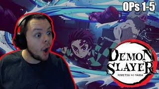 REACTING TO ALL DEMON SLAYER OPENINGS (1-5) FOR THE FIRST TIME