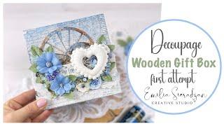 Decoupage Wooden Gift Box - Using rice paper for the first time