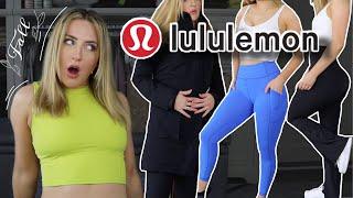 HUGE Lululemon FALL HAUL  Outerwear, FLARE Legging and Jeans Try On!