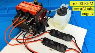 assembling & running the cheapest twin cylinder four stroke rc engine ,stirlingkit