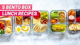 MEAL PREP BENTO BOX LUNCH | 5 Easy Back to School Lunch Recipes