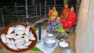 ঢেকিতে চাল কুটে এবছর শীতের প্রথম পিঠে খাওয়া | Puli Pitha Recipe |