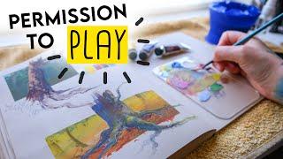 How to HAVE FUN in your sketchbook  gouache & chat