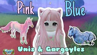 Breeding PINK and BLUE unicorns & gargoyles | Horse Life Roblox