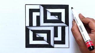 Anamorphic Illusion ,OP Art Ideas,Optical Illusion Tutorial Step by Step ,3D Art ,obstacle drawing