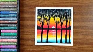 Drawing of nature | Oil pastel drawing for beginners | Nature drawing