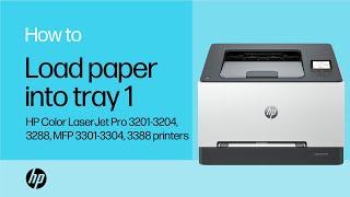 Load paper into tray 1 | HP Color LaserJet Pro 3201-3204, 3288, MFP 3301-3304, 3388 | HP Support