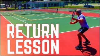 Return of Serve Tennis Lesson with 4.5 NTRP Student