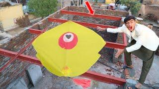 Kite Flying Havey Rain Day | Plasticbag Kite Make