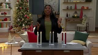 Home Bliss S/2 Rechargable Glitter Tapers with Base and Remote on QVC