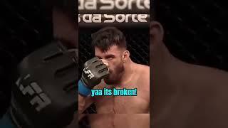 MMA fighter puts broken nose back in place