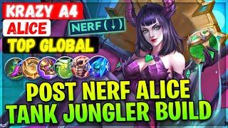 Tank Jungler Build Post Nerf Alice [ Top Global Alice ] Krazy A4 - Mobile Legends Emblem And Build