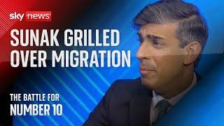 Sunak grilled over 'stop the boats' policy and legal migration | The Battle For No 10