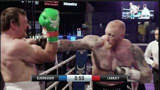 (FULL FIGHT) 'THE MOUNTAIN' THOR BJORNSSON v DEVON 'NO LIMITS' LARRATT / *STRONGMAN v ARM-WRESTLER*