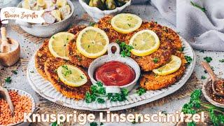 Linsen-Schnitzel ohne Fleisch - Vegane Schnitzel einfach selber machen - proteinreich & gesund!