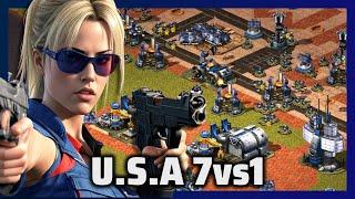 Red Alert 2 | American Superconductor! | (7 vs 1 + Superweapons)