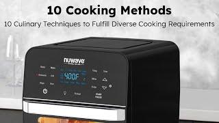 Nuwave Brio Air Fryer Oven- Grill/Griddle Plate, Powerful 1800W, Integrated Smart Thermometer, Black