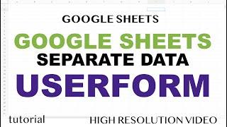 Google Sheets Userform - Data & Form in Separate Spreadsheets