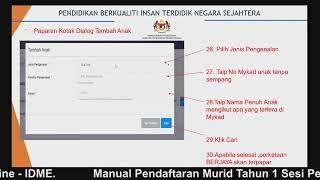 Tatacara pendaftaran murid tahun 1 2024 menggunakan idme.