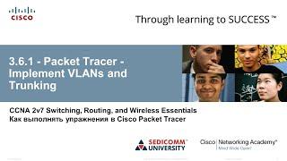 Курс Молодого Бойца Cisco Часть 2 2021 CCNA 2 SRWE 3.6.1 Packet Tracer Implement VLANs and Trunking