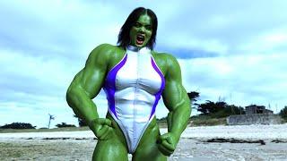 Celebrity Realistic She Hulk Muscle Transformation