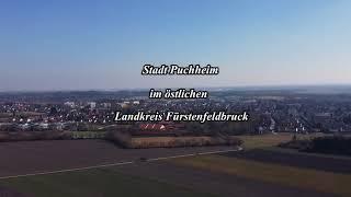 Panoramaflug Stadt Puchheim im östlichen Landkreis Fürstenfeldbruck