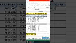 Datedif,,Find Count of Days,Months,Yrs Between Two Dates,,#excel #excelformulas