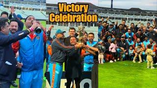 Indian Legend Cricketers Celebrating with WCL winning trophy