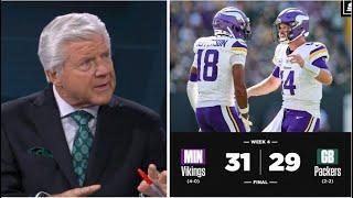 Sam Darnold is UNSTOPPABLE! - Jimmy Johnson praises Vikings beat Packers 31-29 to improve to 4-0