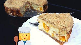 Fresh Peach Crumb Cheesecake | Peach Streusel Cake