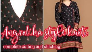 Latest beautiful Angrakha style design | Angrakha kurti | Layer kurti cutting and stitching