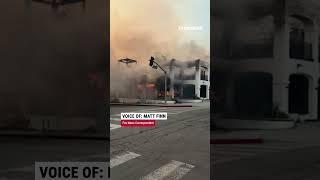 Wildfires rage on California's famous Sunset Boulevard. Matt Finn reports from the devastation.