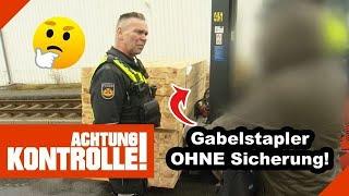 Komplett UNGESICHERT!  Gabelstapler im ÖFFENTLICHEN Verkehr! |2/2| Kabel Eins | Achtung Kontrolle