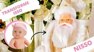 TRANSFORME ESSA BONECA SIMPLES EM UM PAPAI NOEL DE LUXO | DIY DE NATAL