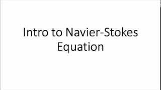 BMED 3310: Navier-Stokes Equation