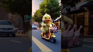 baby duck eating food with baby boy #aicreator #cartoon #aicreater #ai #funny