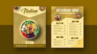 Restaurant Food Menu Design | Photoshop Tutorial