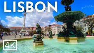 LISBON 2023 walking tour: Chiado, Rossio Square and the Iconic Santa Justa Lift LISBOA 2023