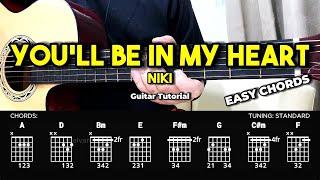 You'll Be In My Heart - NIKI | Easy Guitar Tutorial For Beginners (CHORDS & LYRICS) #guitarlesson