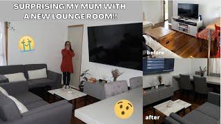 SURPRISING MY MUM WITH A NEW LOUNGE ROOM -  vlog