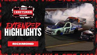 NASCAR Official Extended Highlights | NASCAR Craftsman Truck Series from Richmond Raceway