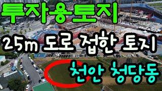 [매물146]천안토지매매, 완전 투자용토지,신축 롯대캐슬 아파트 바로 앞 25미터 도로 접한 토지 ,평당 400만원