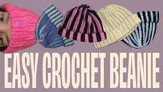 Easy Ribbed Beanie | Crochet Tutorial for Beginners