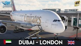 FlyByWire A380 Flight from Dubai to London | Emirates Experience in MSFS 2020!