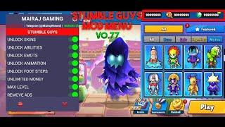 stumble guys mod menu unlimited money unlock skins unlock emots max level download link