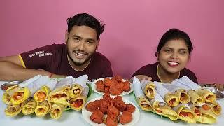 20 eggroll unlimited chicken  pokora eating challenge