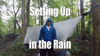 Setting Up a Hammock in the Rain