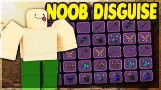 POWERFUL PLAYER DISGUISED AS A NOOB! NOOB DISGUISE TROLLING | Dungeon Quest (ROBLOX)